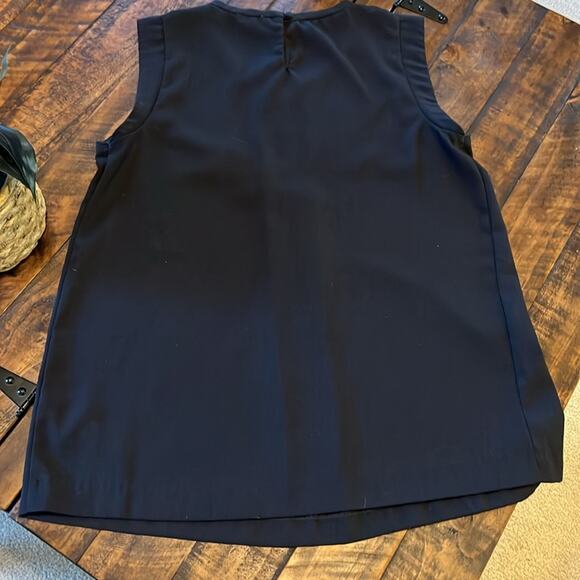 J. Crew Black Pleat Front Dressy Sleeveless Blouse Women's Size 4 Office Siren - Picture 5 of 7